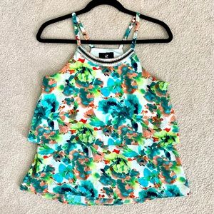 IZ Byer Floral Dressy Tank Top